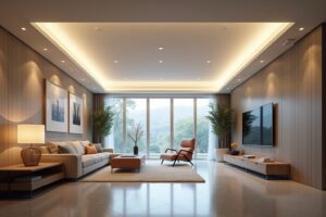 14 Deckenleisten mit LED Licht-Ideen